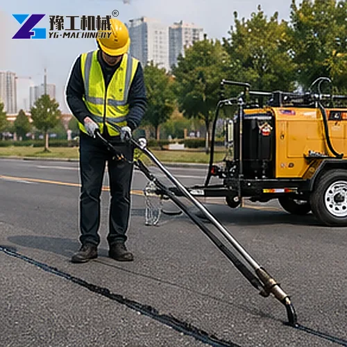 Asphalt Crack Filling Machine In Operation