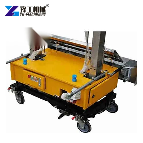 Automatic Wall Plaster Machine On White Background