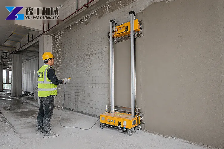 Automatic Wall Plaster Machine Rendering Wall Surface