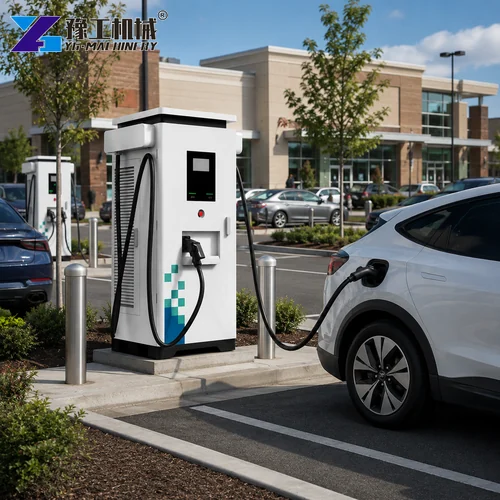 Commercial Car Charger At Retail Parking Area