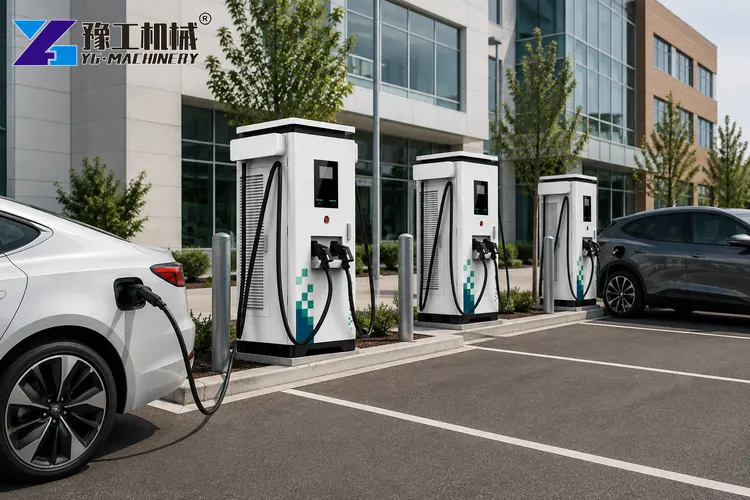 Commercial Car Charger In Office Parking Lot
