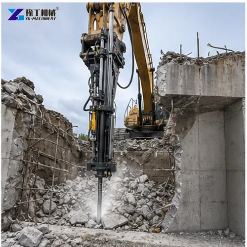 Integrated Rock Drill And Splitter Controlled Concrete Splitting