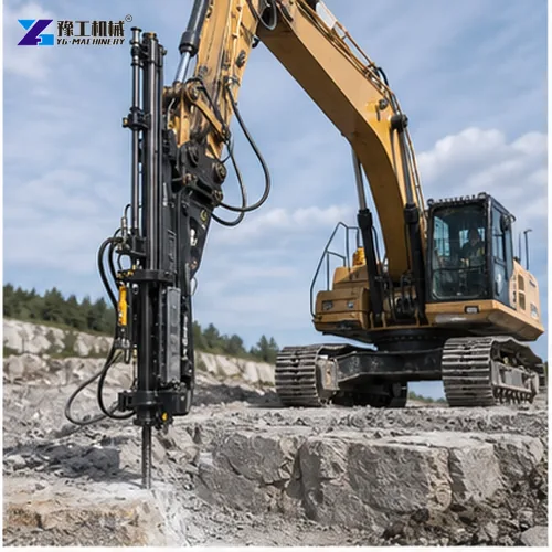 Integrated Rock Drill And Splitter Excavator Rock Drill Splitter