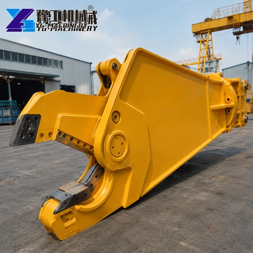 Excavator Shear Attachment In Factory Yard