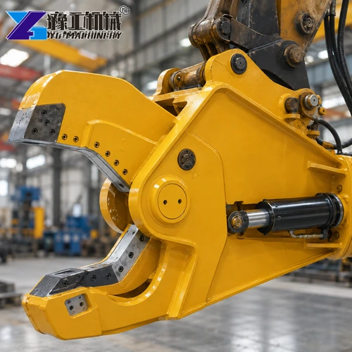Excavator Shear Attachment Jaw Structure Close Up
