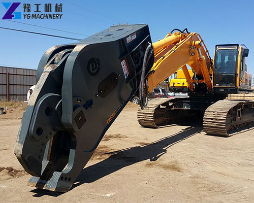 Excavator Shear Demolition Operation