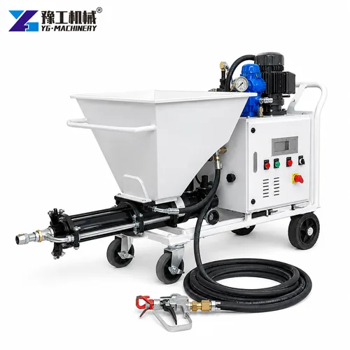 Gypsum Plaster Machine On White Background