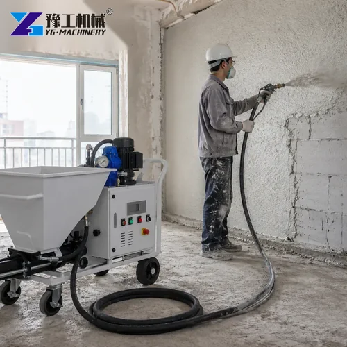 Gypsum Plaster Machine Spray Application