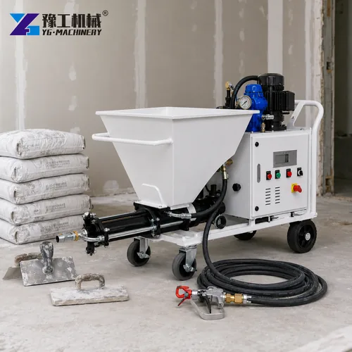Gypsum Plaster Machine With Gypsum Bags