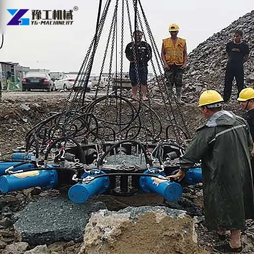 Hydraulic Pile Breaker Suspended By Chains