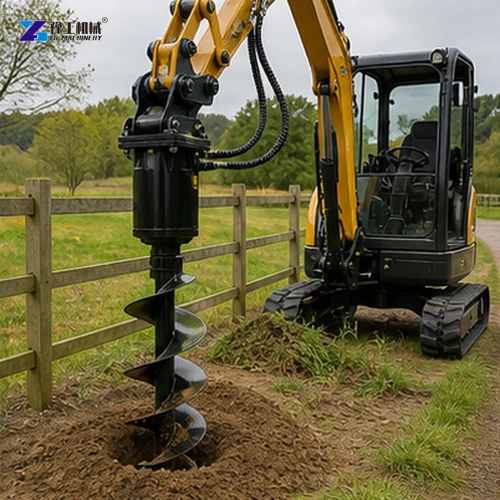 Mini Excavator Auger Drilling