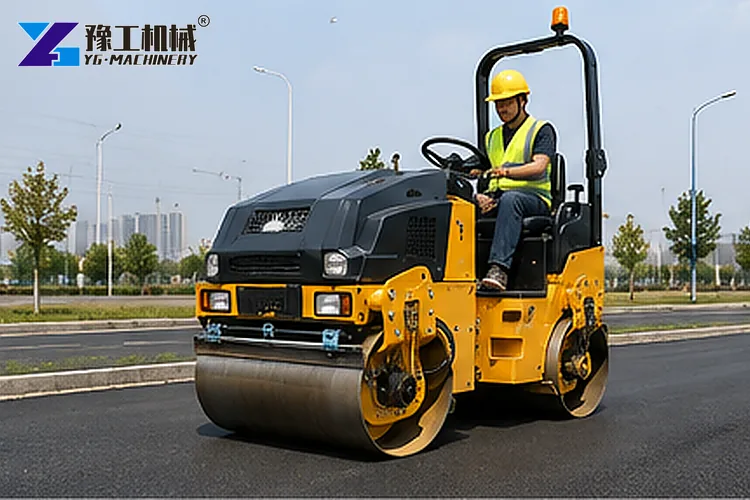 Mini Road Roller In Operation