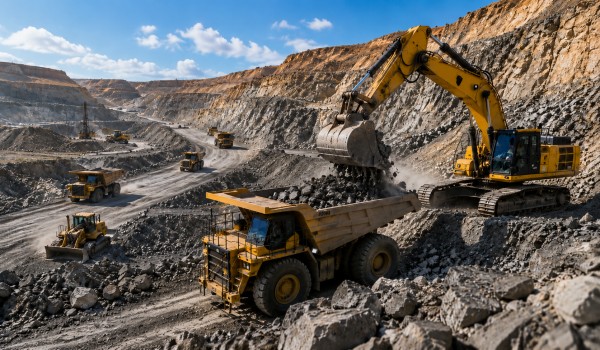 Mining Operations With Heavy Construction Equipment
