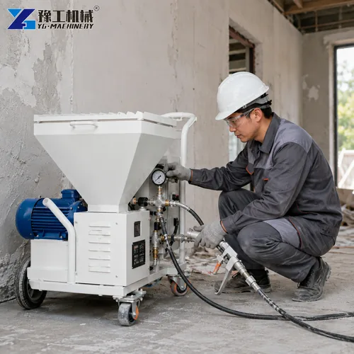 Mortar Sprayer Machine Spray Gun Operation