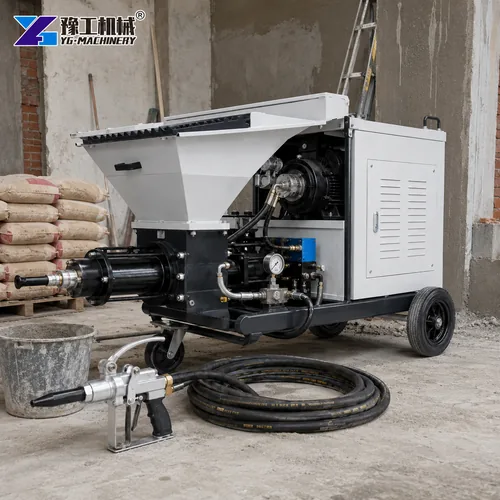 Mortar Sprayer Machine With Pump And Hopper