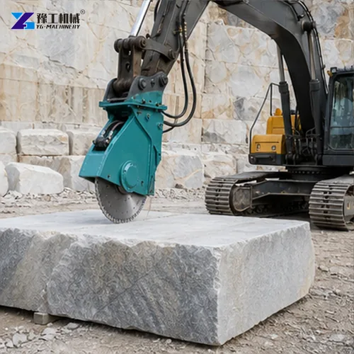 Excavator Rock Saw Quarry Block Cutting