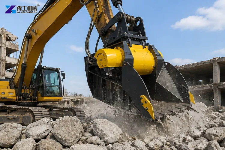 Rock Crusher Bucket For Excavator