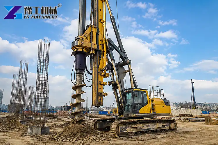 Rotary Drilling Rig On Foundation Construction Site