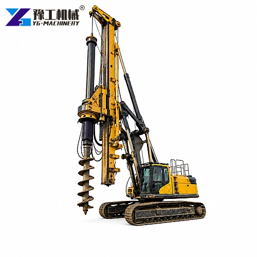 Rotary Drilling Rig White Background