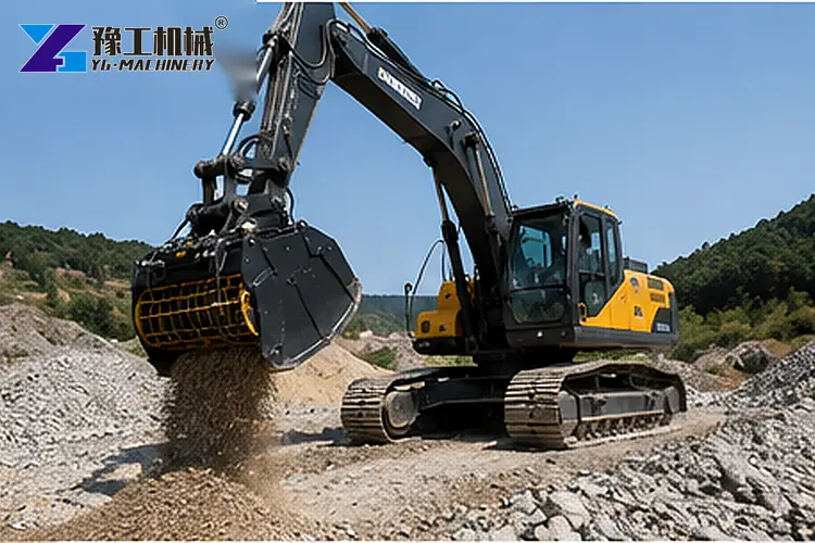Rotary Screening Bucket Excavator Application