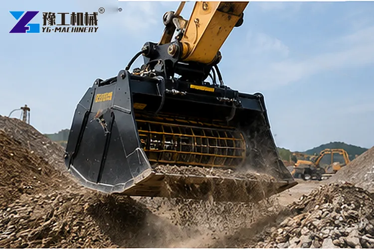Rotary Screening Bucket In Action