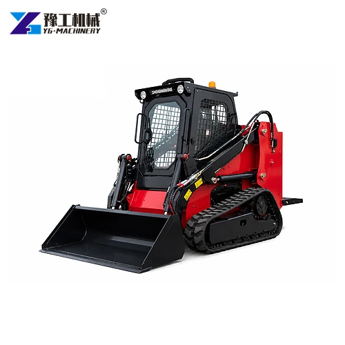 Skid Steer Track Loader On White Background