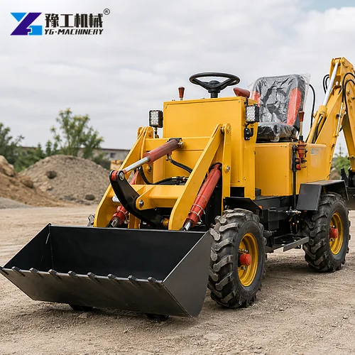 Small Backhoe Loader Yellow Model