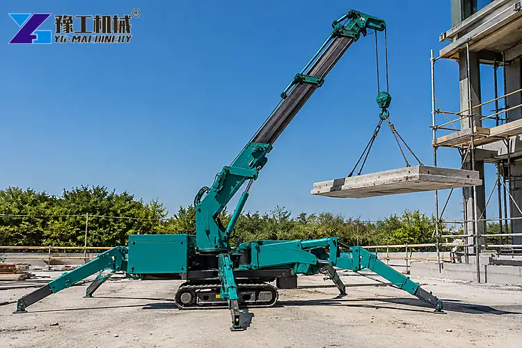 Tracked Mini Crane Lifting Precast Slab