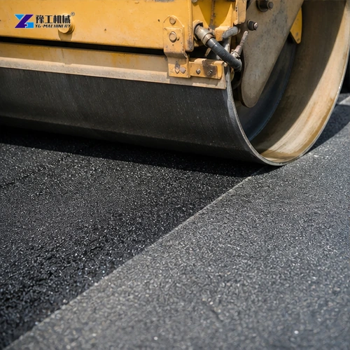 Steel roller drum overlapping asphalt compaction lane
