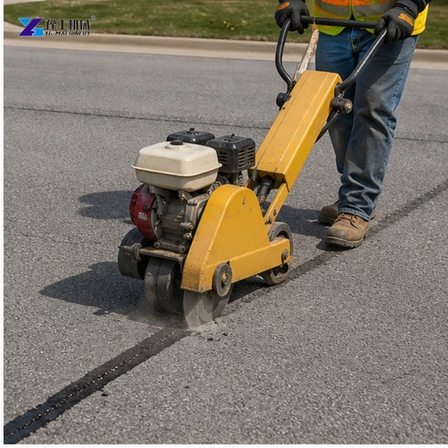 Asphalt crack router cutting a uniform sealant reservoir