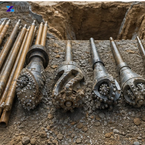 Directional drilling rods bits and reamers prepared at exit pit