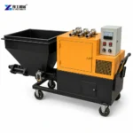 Mortar Spraying Machine Price: Compare The Complete Package Orange And Black Mortar Sprayer With Hopper On Wheeled Chassis