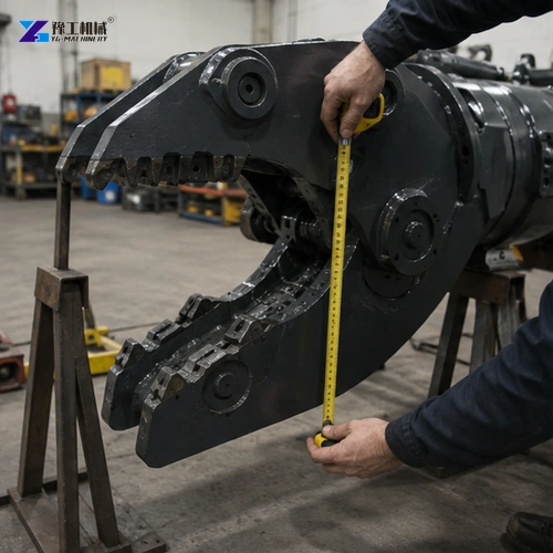 Protected hydraulic hoses routed along excavator shear boom