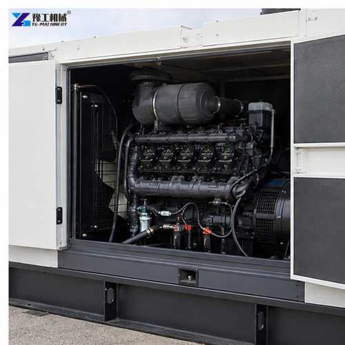Bundled diesel tank and piping beside generator set