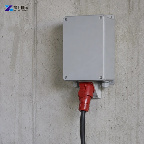 Closed Electrical Enclosure With Industrial Plug And Downward Routed Cable