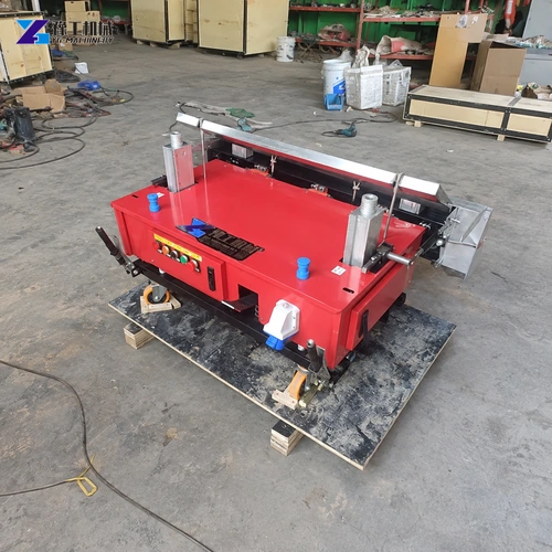 Automatic cement plastering machine prepared in the workshop