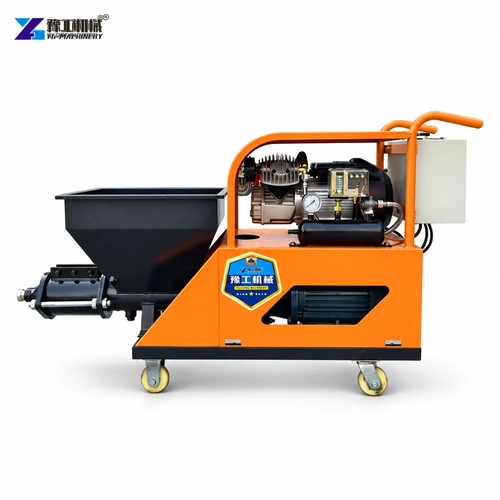 Complete cement spray machine on white background