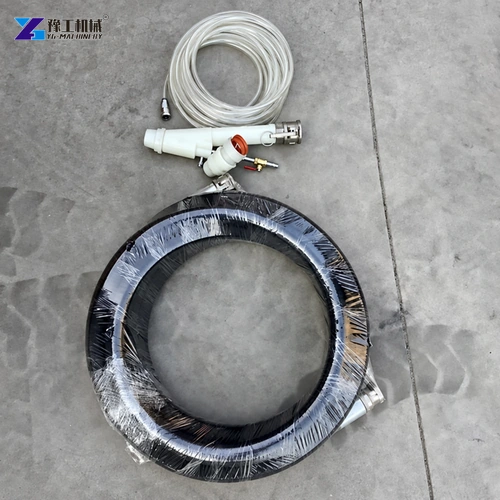 Cement spray machine hose nozzle and couplings for delivery