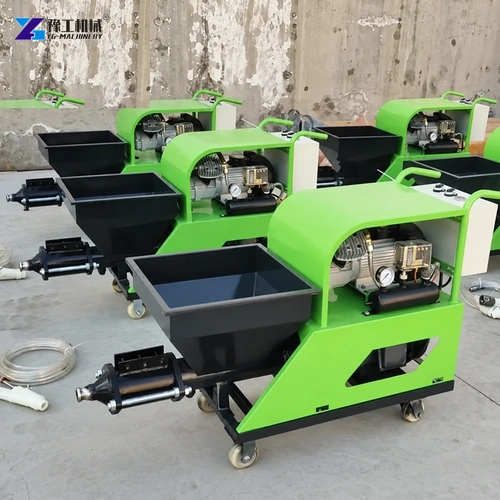 Green cement spray machines arranged for factory batch inspection