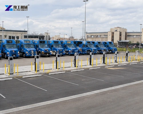 Completed commercial fleet EV charging installation