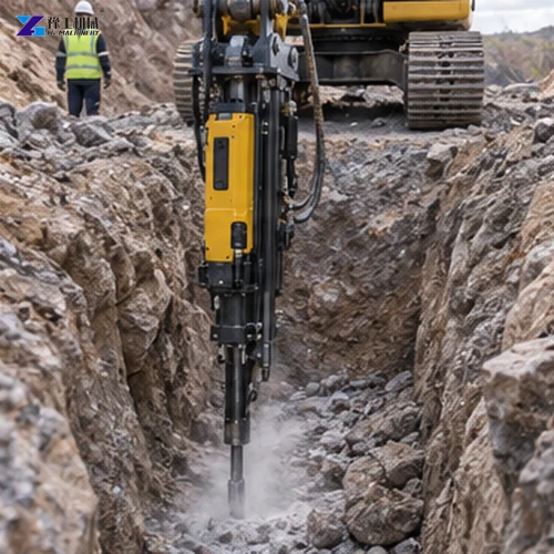 Excavator Drill Attachment working component detail