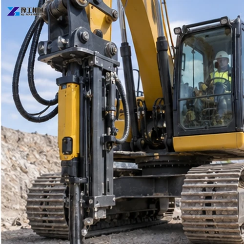Excavator Drill Attachment material or load input
