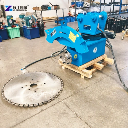 Hydraulic rock saw drive body with a separate cutting disc