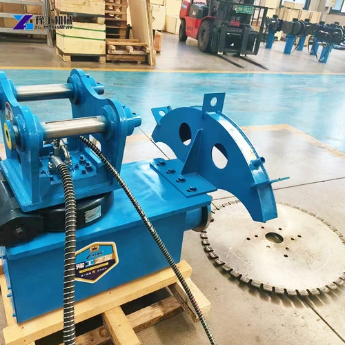 Rock saw mounting bracket and hydraulic hoses