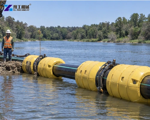 Crew controlling pipe buoyancy during pullback