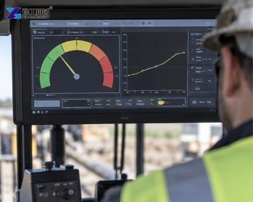 HDD rig display showing pullback load during installation