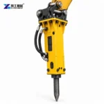 Hydraulic Breaker for Mini Digger Compact yellow hydraulic breaker attachment with chisel and mounting bracket