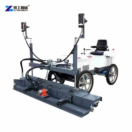 Laser screed configuration with front leveling head