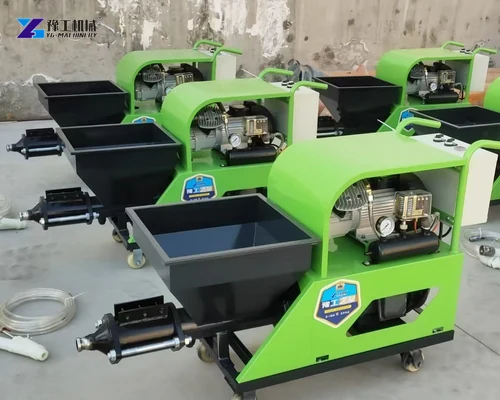 batch of mortar pump machines