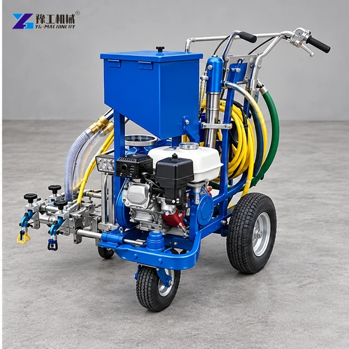 cold paint pavement marking machine rear view